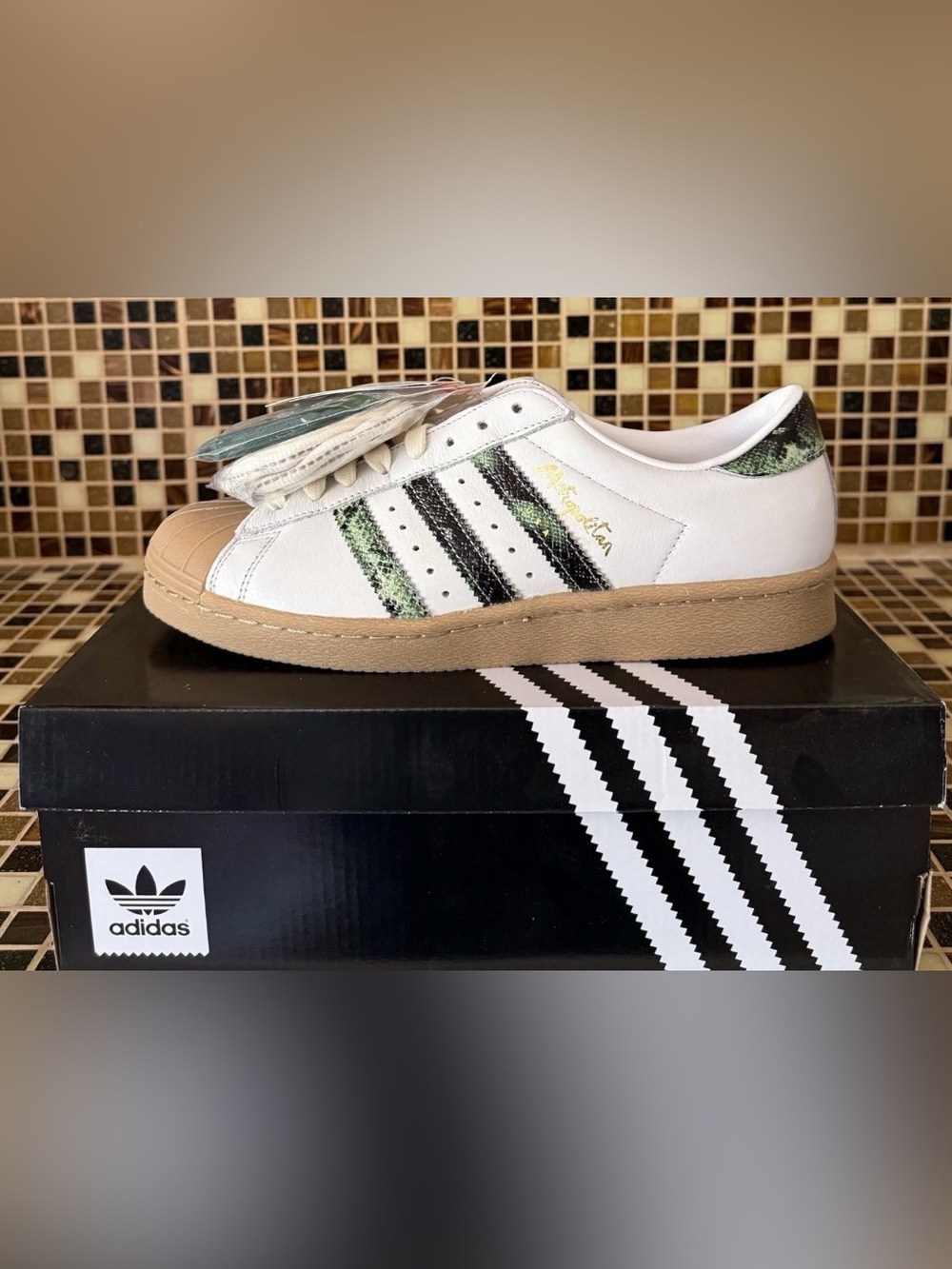 Adidas Superstar 80s Metropolitan USA White Green Gum Huf Shoes 8.5 New In Box